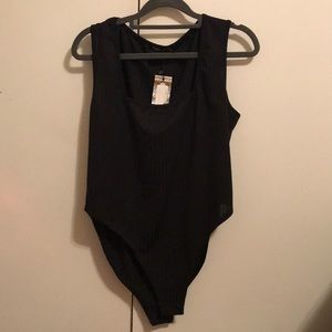 Boohoo square neck ribbed bodysuit plus size